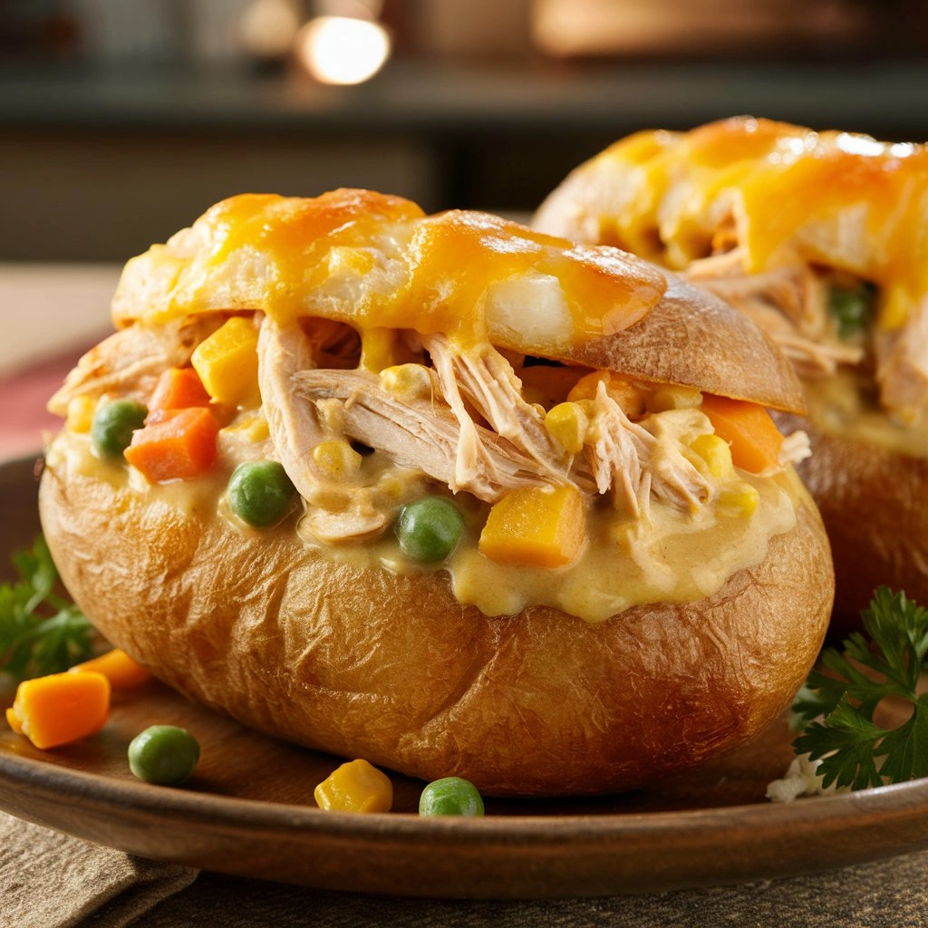 Twice-Baked Chicken Pot Pie Potatoes – A Hearty, Flavorful Twist on a Classic