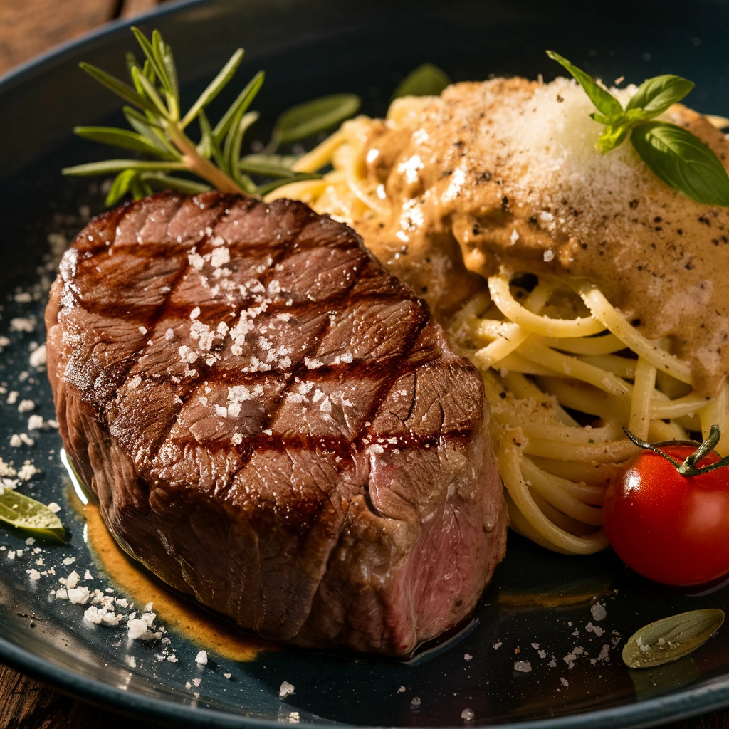steak and pasta