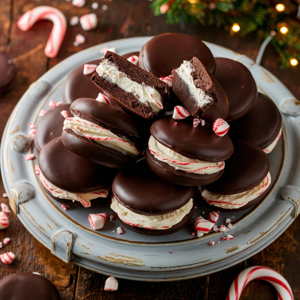 No-Bake Dark Chocolate Peppermint Cookies