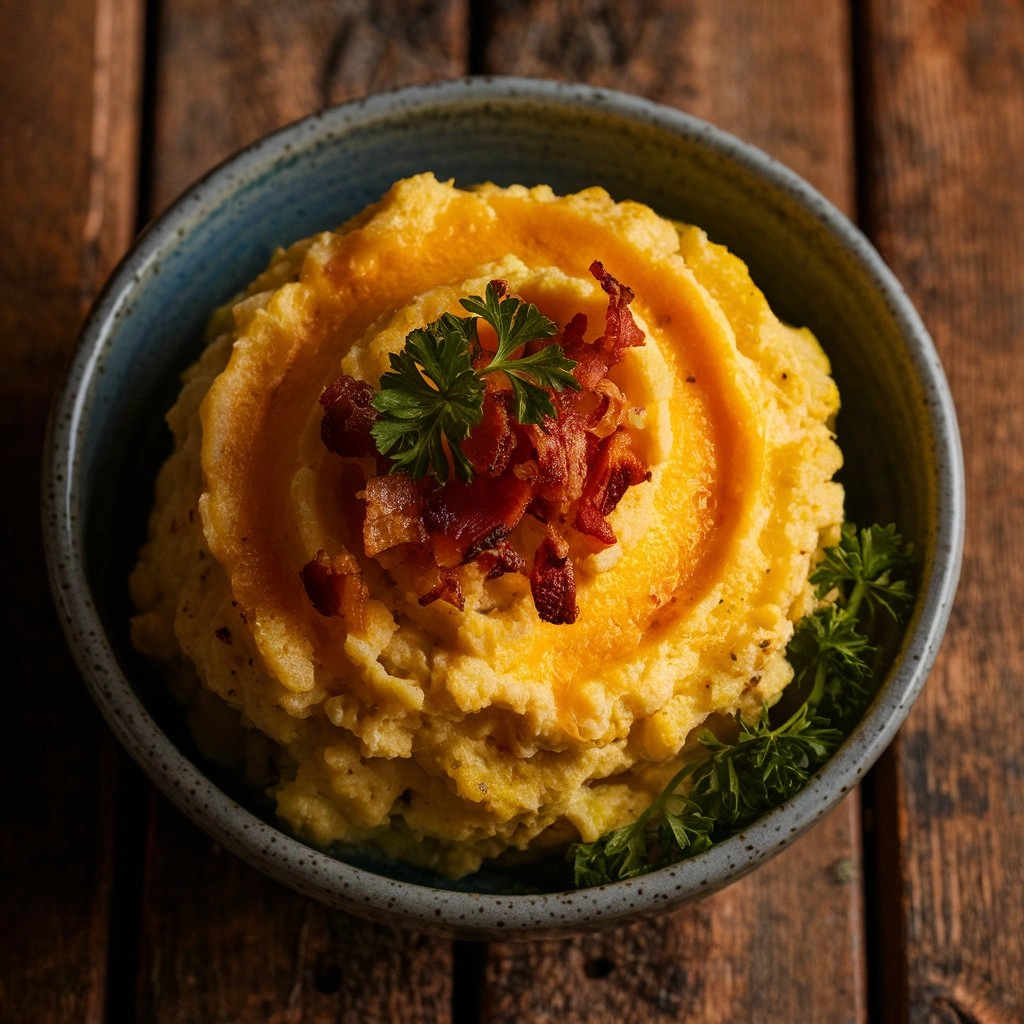 Keto Cheesy Cauliflower Mash